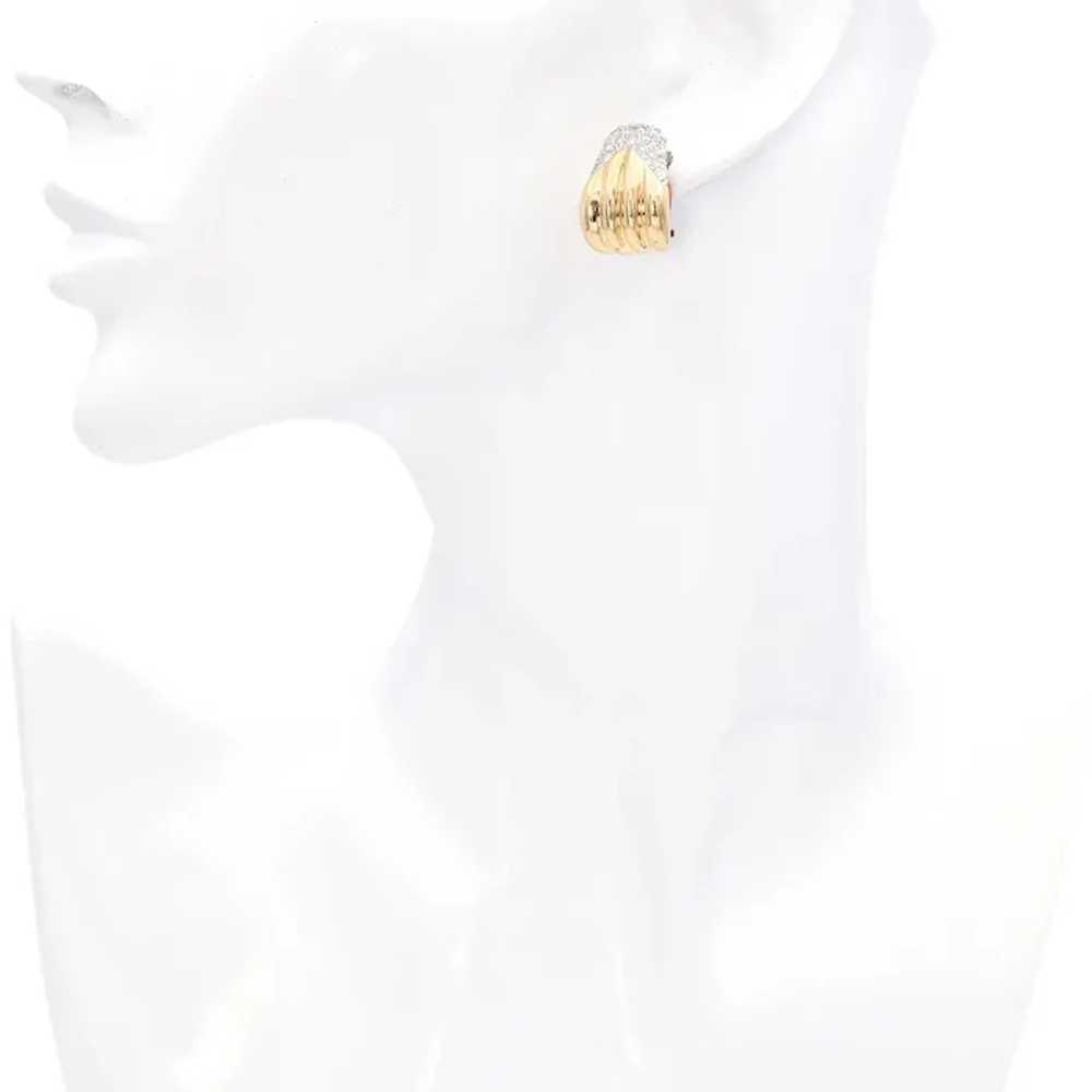 Vintage 14K Yellow Gold Diamond Earrings - image 6