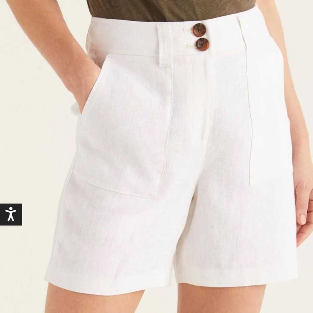 Boden BODEN Linen Filey Seamed Pocket Shorts Whit… - image 1