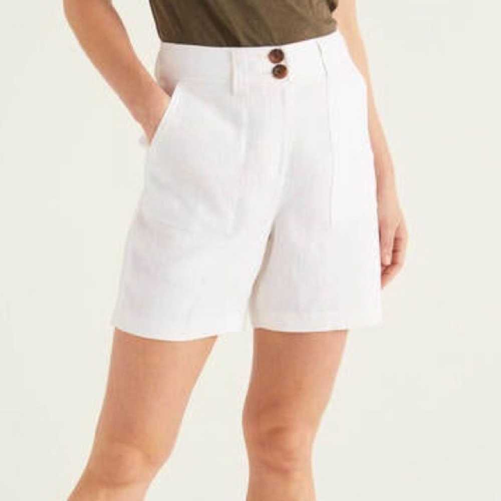 Boden BODEN Linen Filey Seamed Pocket Shorts Whit… - image 2