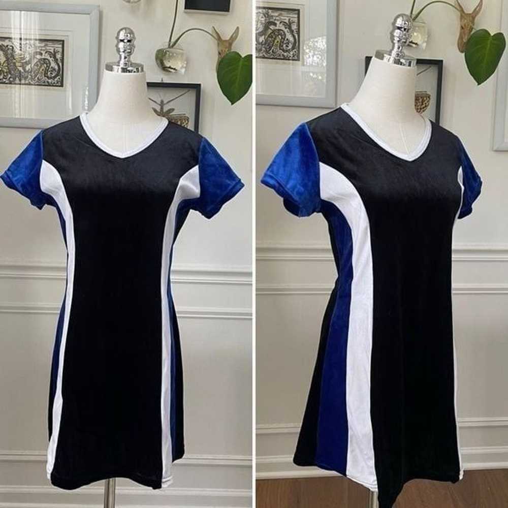 Vintage 90s 5*7*9 Colorblock Dress Spice Girls Bl… - image 1