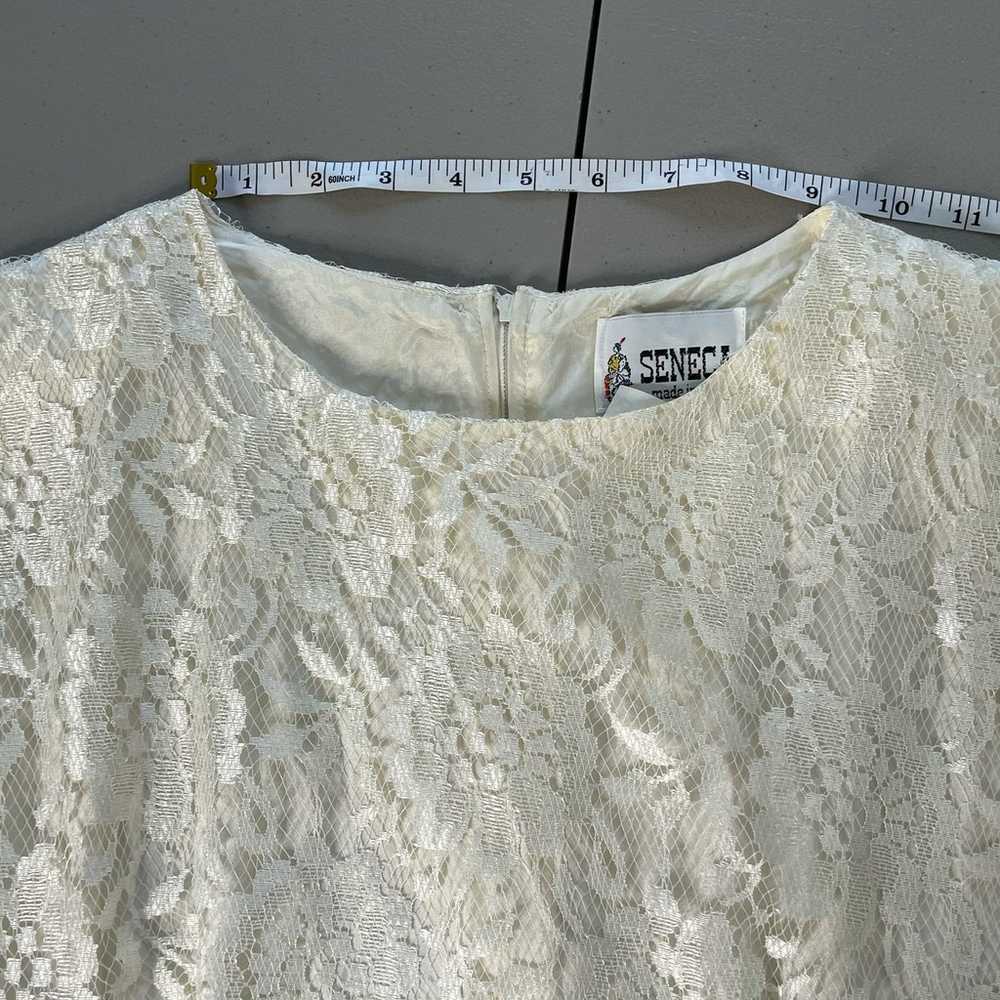 Women's Seneca Vintage Cream Lace Dress Wedding  … - image 12