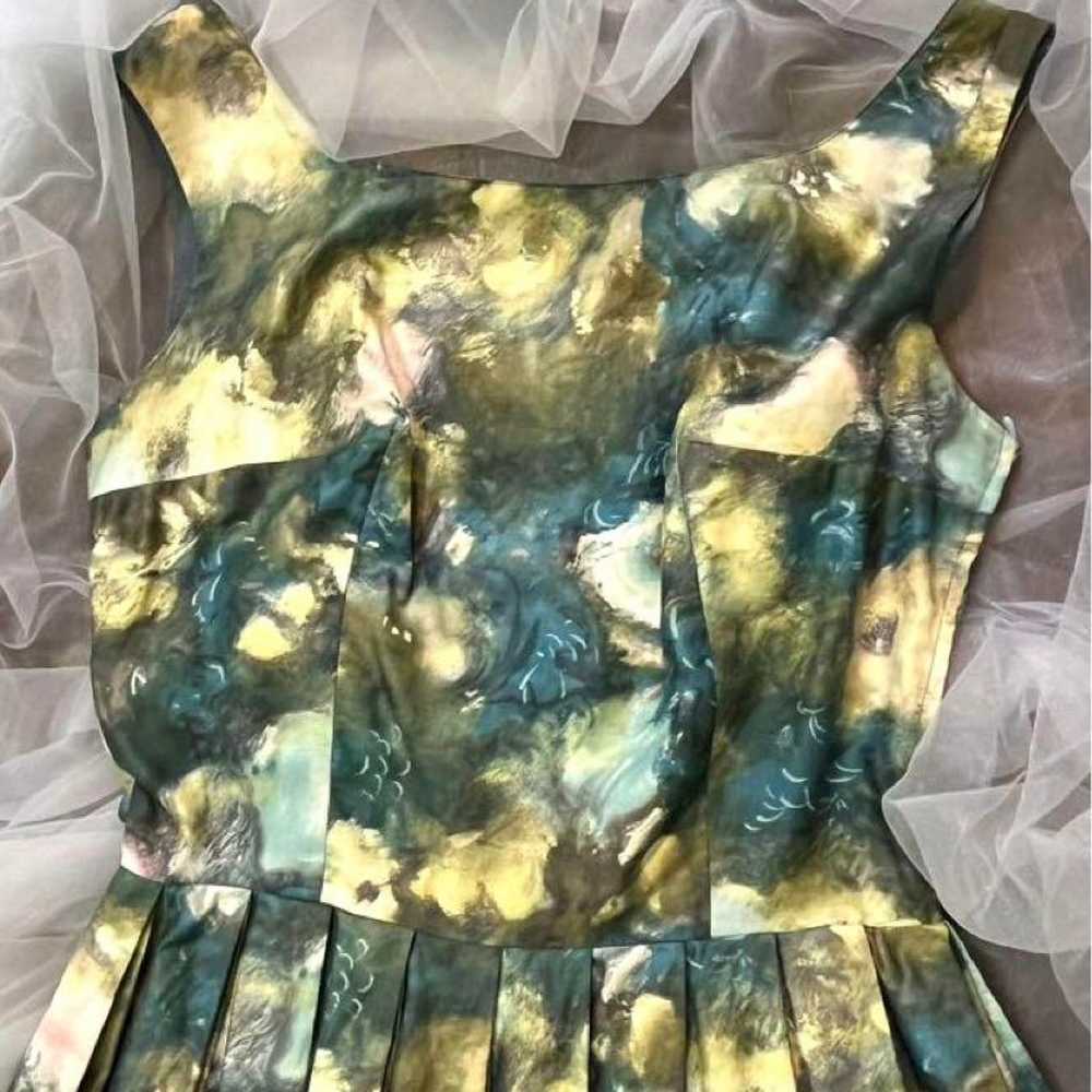 50's French vintage floral print dress rockabilly. - image 3