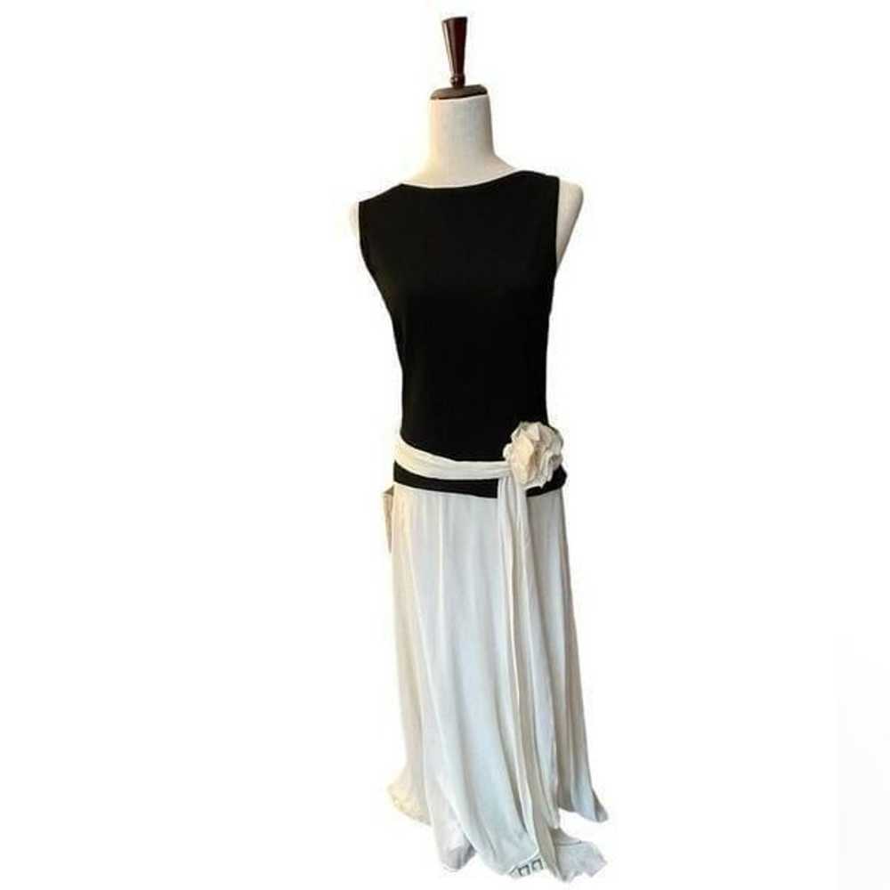 Vintage Tadashi Shoji formal black and cream long… - image 2