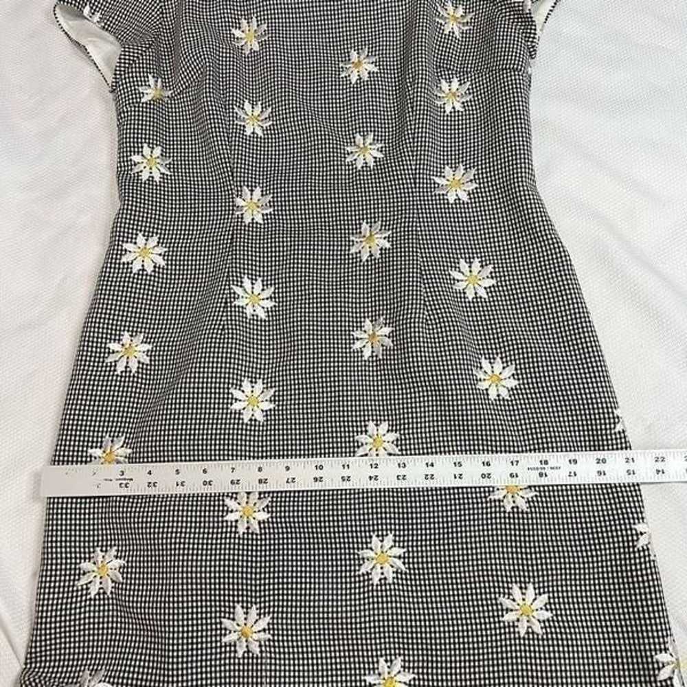 Vintage Black & White Gingham Daisy Print Dress. - image 7