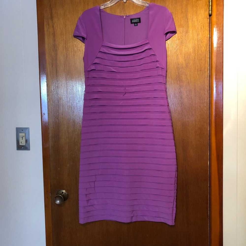 ADRIANNA PAPELL DRESS SIZE 14 PINK-PURPLE WITH A … - image 2