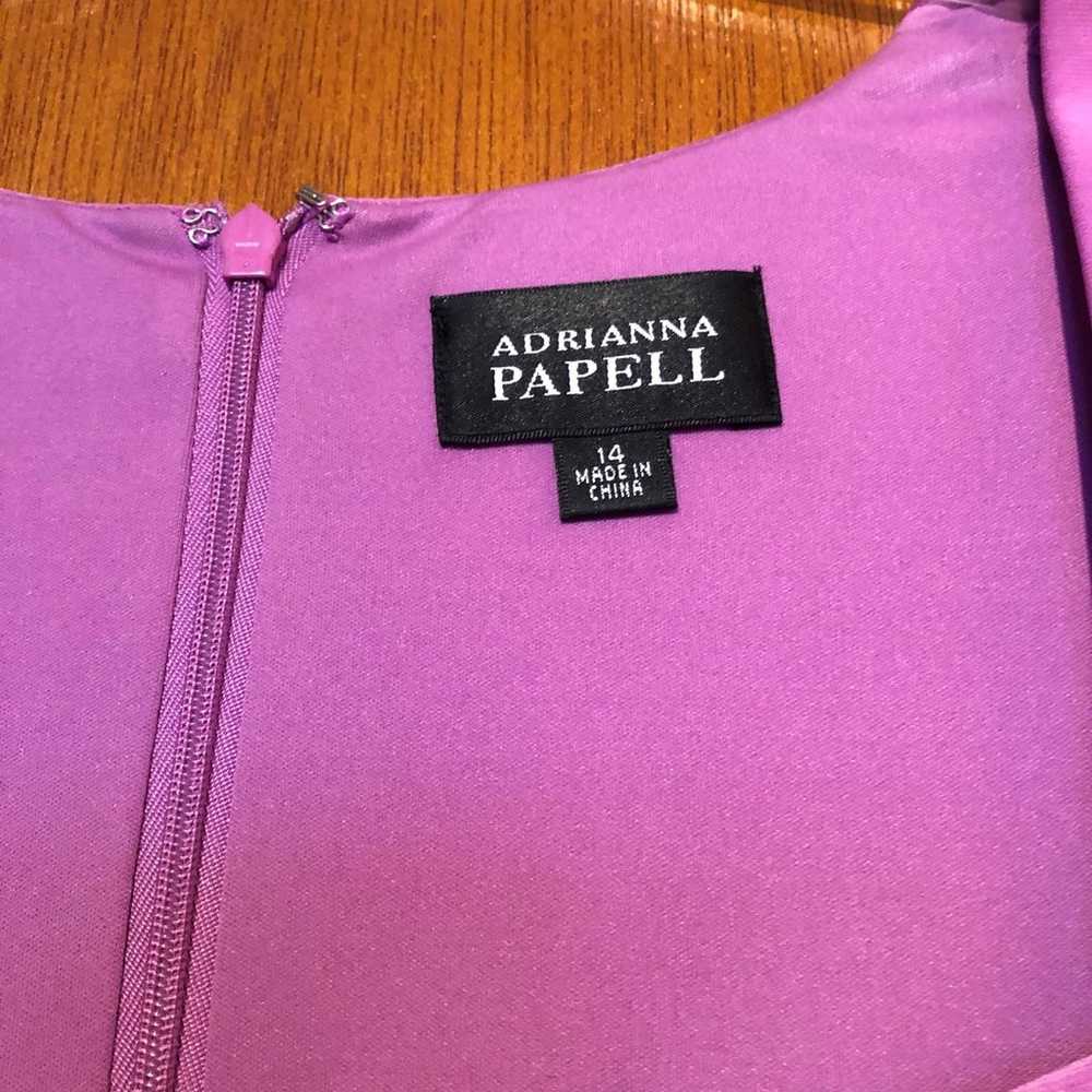 ADRIANNA PAPELL DRESS SIZE 14 PINK-PURPLE WITH A … - image 3