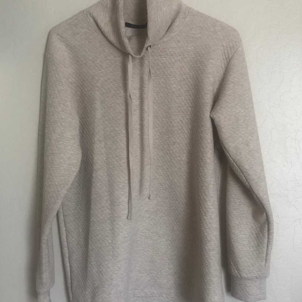 Doe & Rae Drawstring Funnel Neck Pullover Heather… - image 2