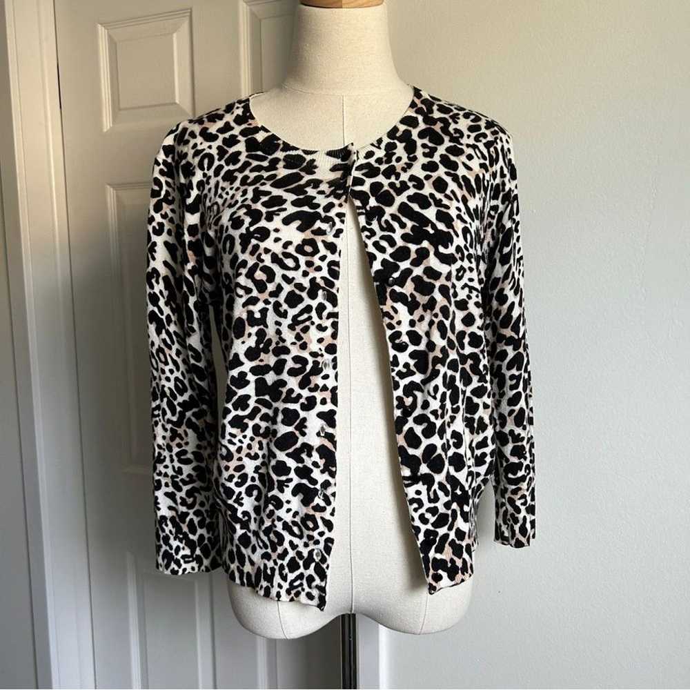 Animal Print Leopard cheetah cardigan sweater - image 1