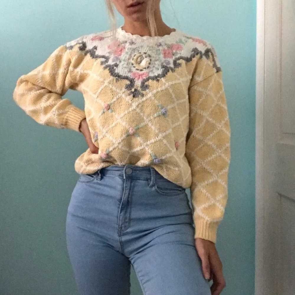 Vintage Chunky Knit Sweater - image 2