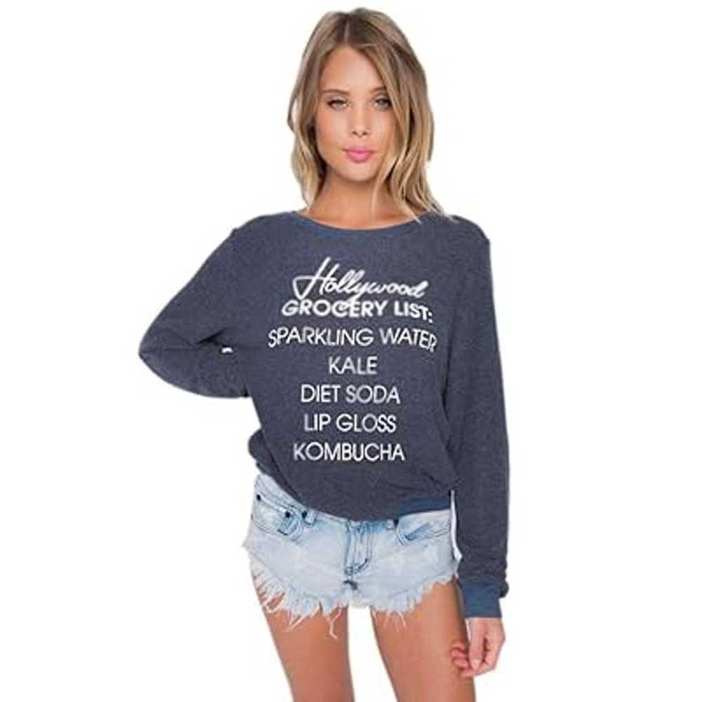 Wildfox Hollywood Grocery List Baggy Beach Jumper… - image 1