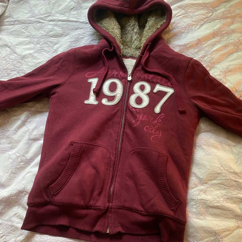 Dark red Aeropostale zip up jacket - image 1