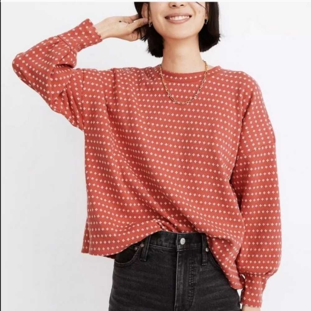 Madewell Floral Jacquard Puff-Sleeve Top - image 1