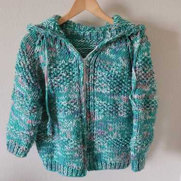 Vintage Hand Knit Hoodie - image 1