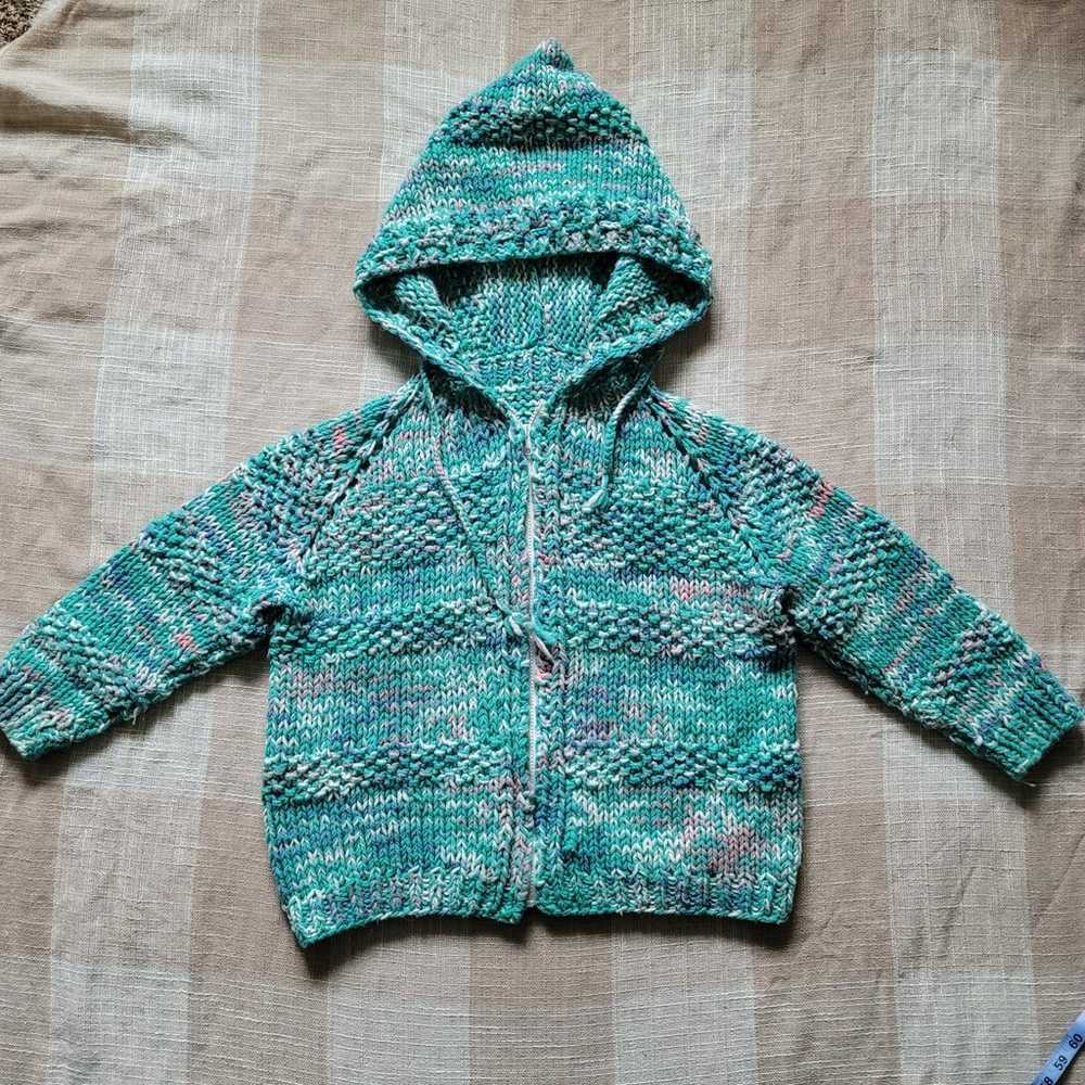 Vintage Hand Knit Hoodie - image 2