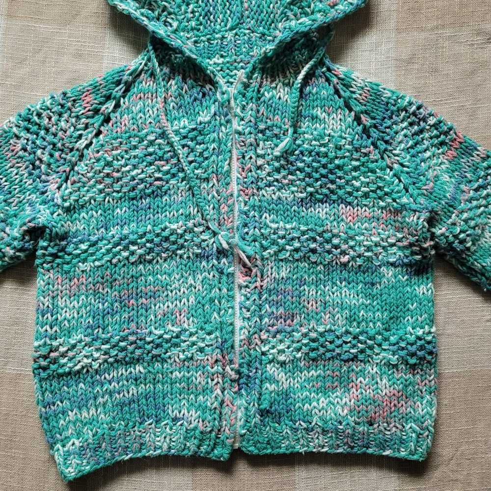 Vintage Hand Knit Hoodie - image 3