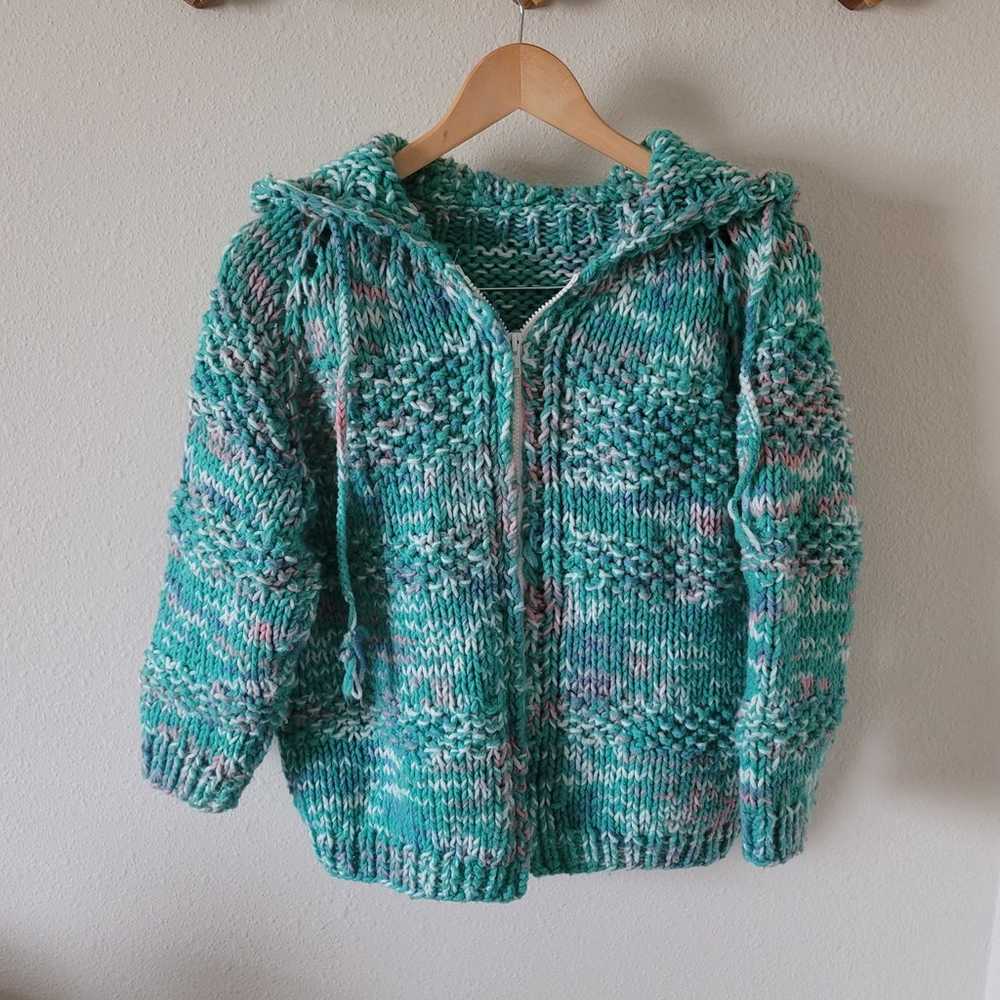 Vintage Hand Knit Hoodie - image 7