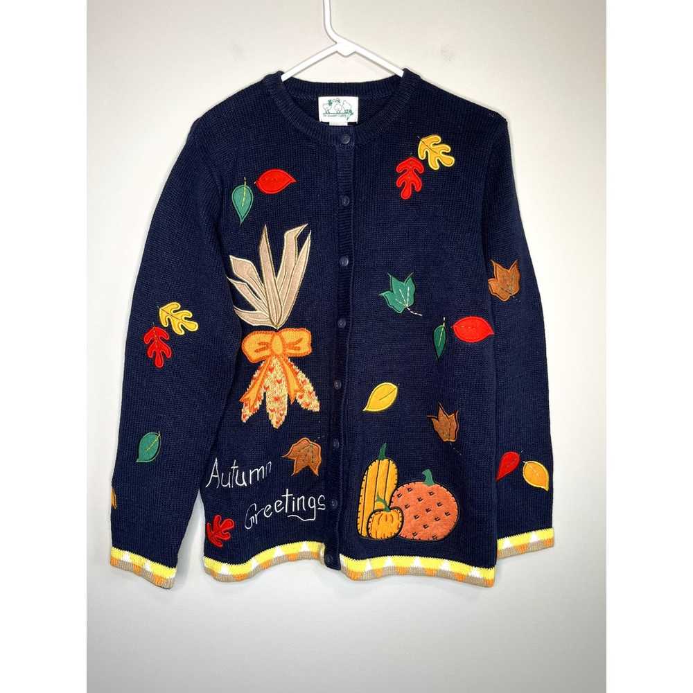 Vintage 1990s Quacker Factory Autumn Leaves Greet… - image 1