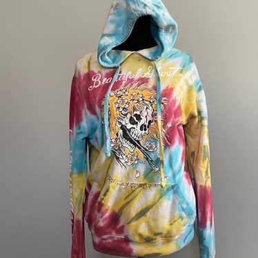 Ed Hardy Hoodie Small Rainbow Tie Dye Vintage Rar… - image 1