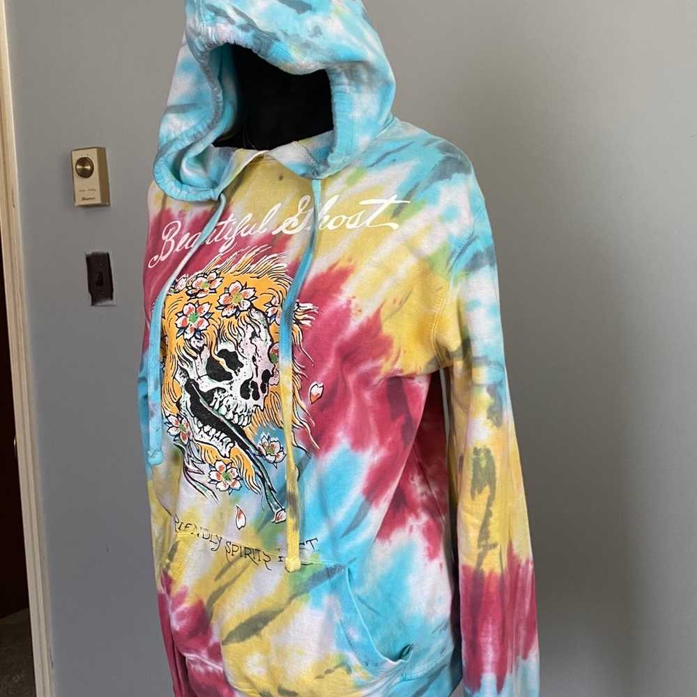 Ed Hardy Hoodie Small Rainbow Tie Dye Vintage Rar… - image 3