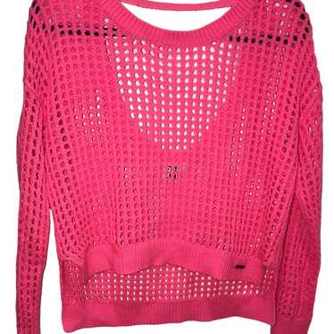 ROXY Y2K Vintage Hot Pink Crochet Sweater/Swimsuit