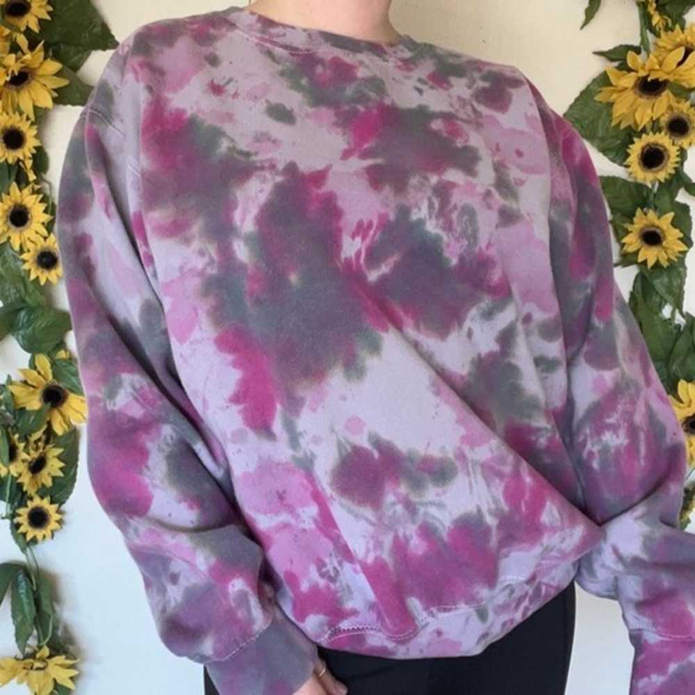 Women's Purple Tie-Dye RHUDE Crewneck Sweater SZ … - image 1