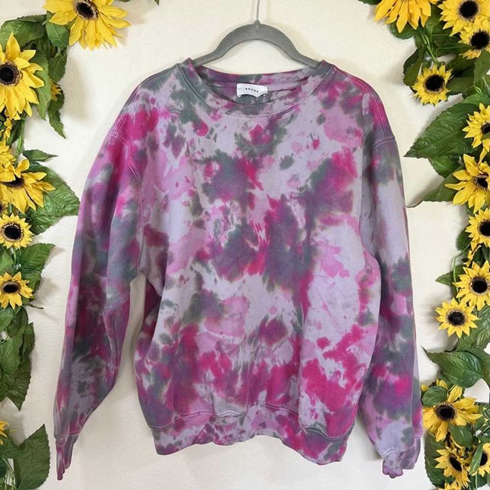 Women's Purple Tie-Dye RHUDE Crewneck Sweater SZ … - image 2