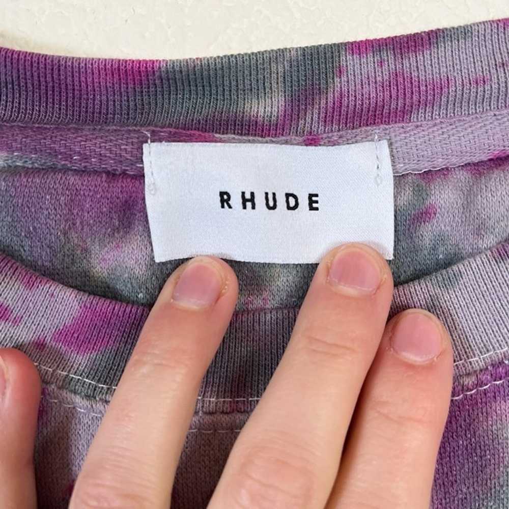 Women's Purple Tie-Dye RHUDE Crewneck Sweater SZ … - image 3