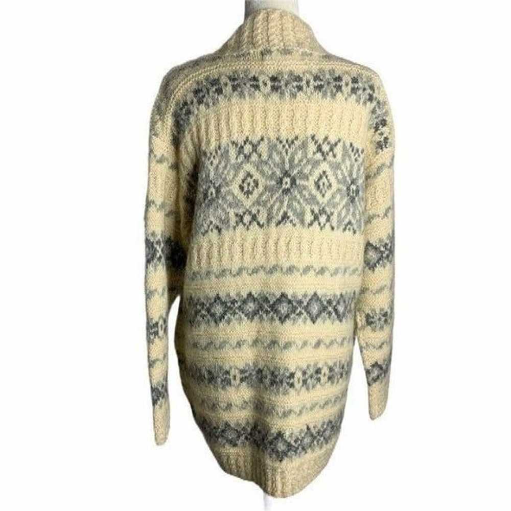 Vintage Hand Knit Wool Cardigan Sweater - image 5