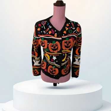 VINTAGE 1994 HALLOWEEN MICHAEL SIMON SWEATER HAND… - image 1