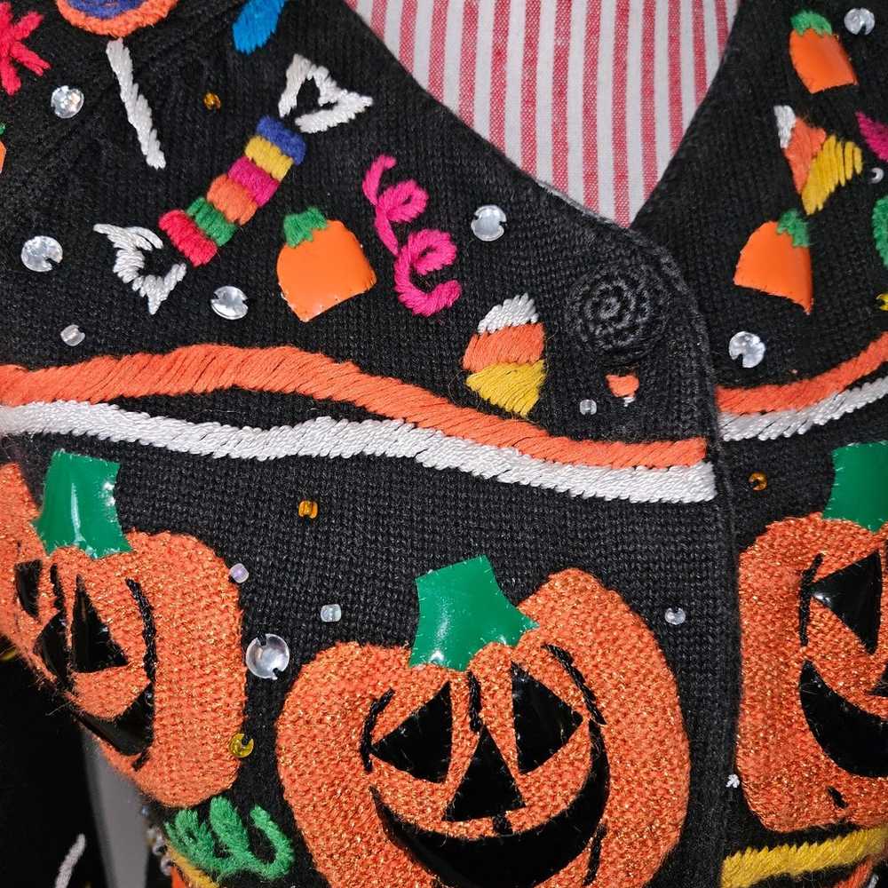 VINTAGE 1994 HALLOWEEN MICHAEL SIMON SWEATER HAND… - image 3