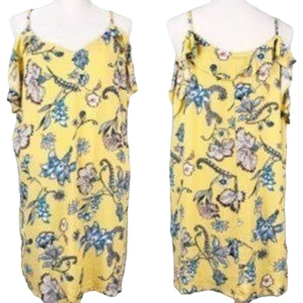 Other Love, Fire Dress XL Ruffle Yellow Floral Co… - image 1