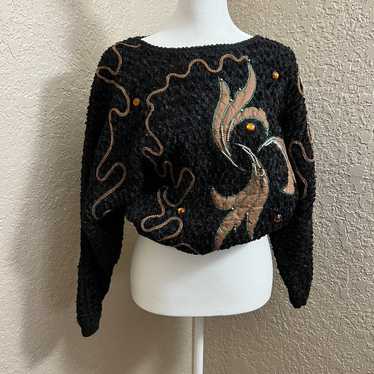 Vintage Black Sweater Design Zone Two sz M - image 1