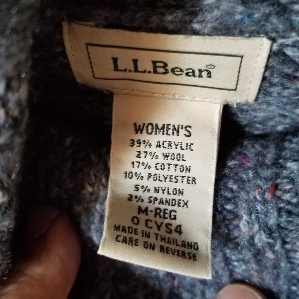 Womans L.L.Bean turtleneck sweater blue/gray size… - image 5