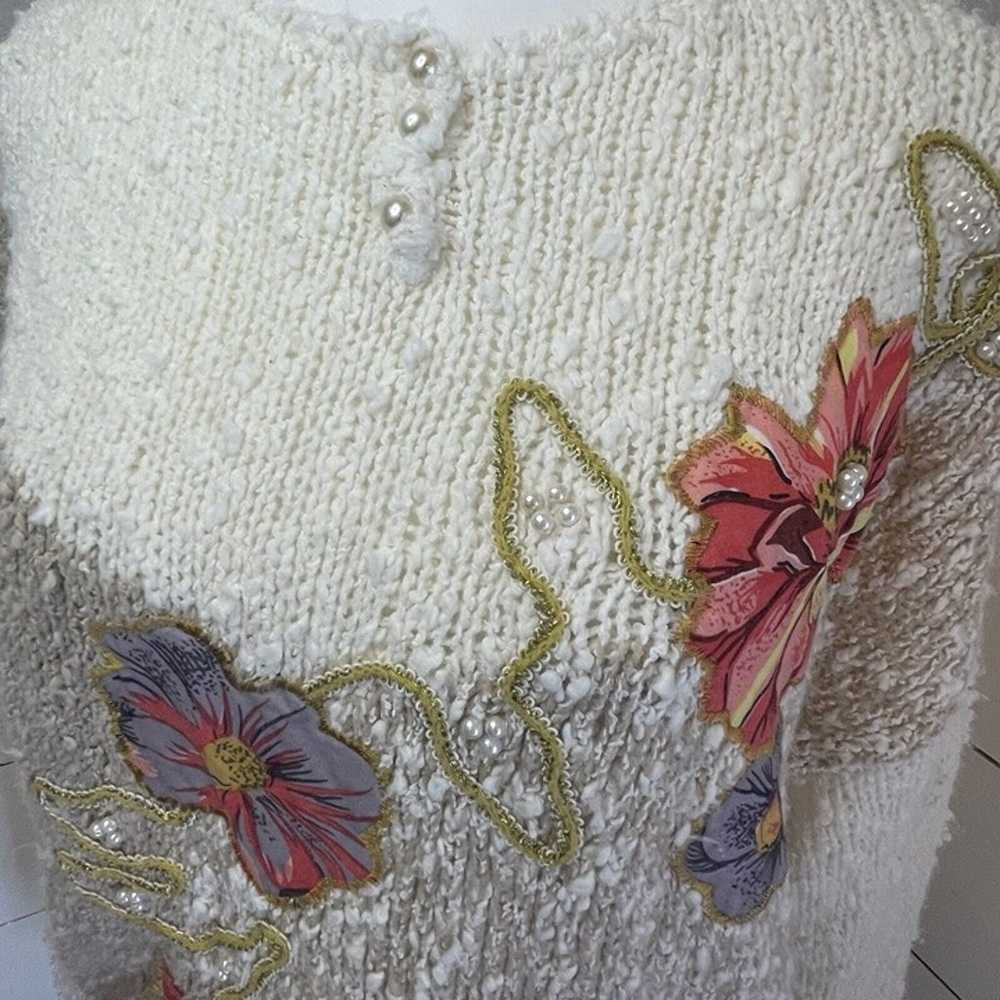 Needles And Yarn Vintage Sweater Womens M Floral … - image 3