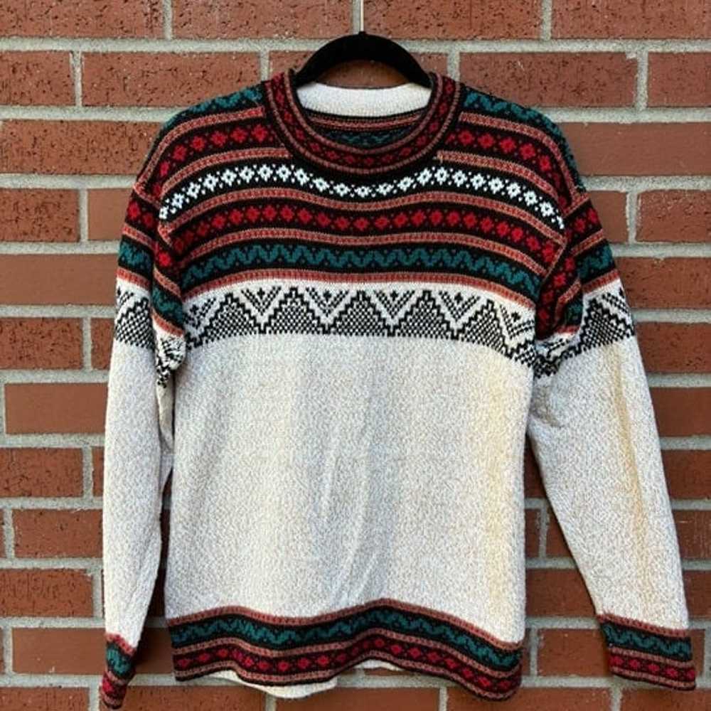 Fair isle alpaca wool sweater - image 1