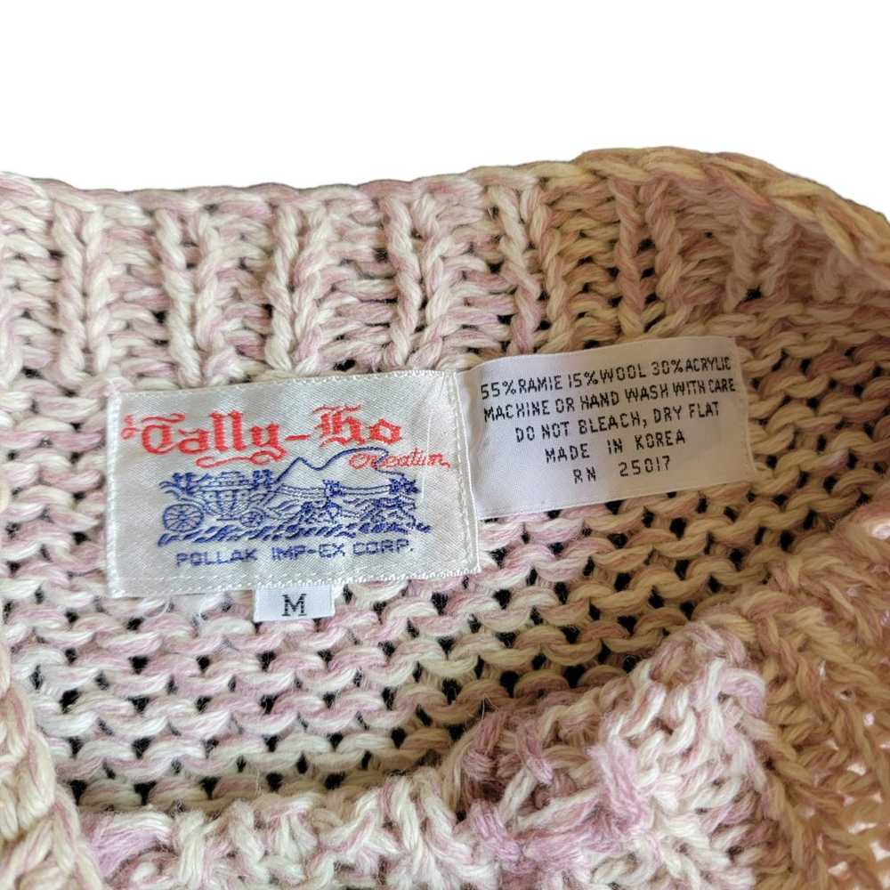 Vintage Tally Ho crochet knit rope cottagecore sw… - image 7