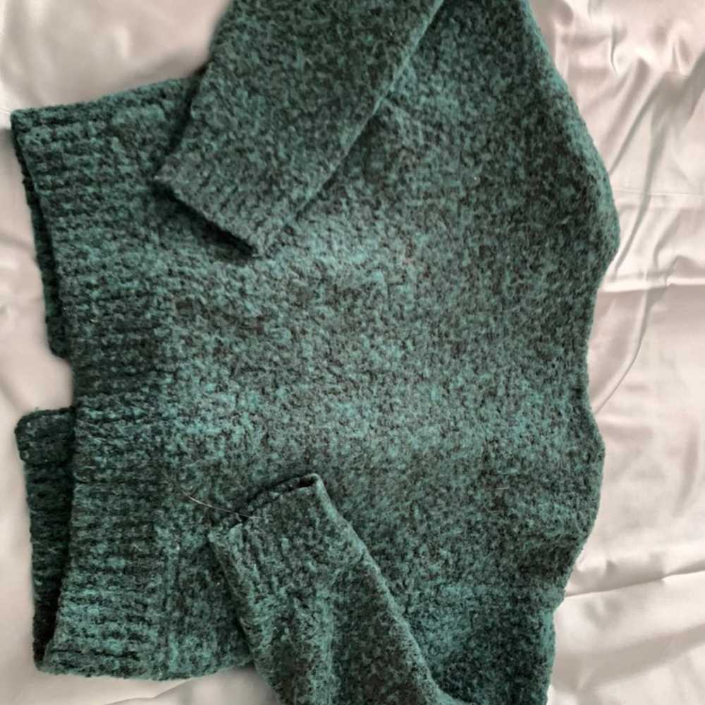 vintage marled emerald green cardigan - image 5