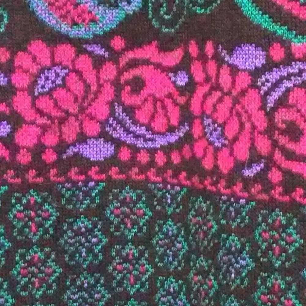 80's Grandma Fuchsia Fair Isle Sweater - image 9