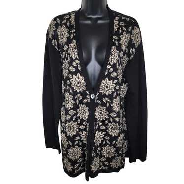 J. Jill one button floral cardigan sweater size M… - image 1