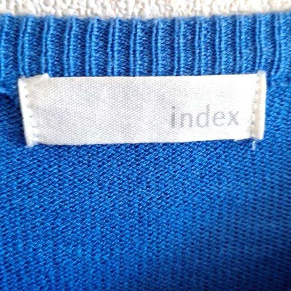 Index Rib Knit Cardigan M Hawaiian Blue Long Slee… - image 7