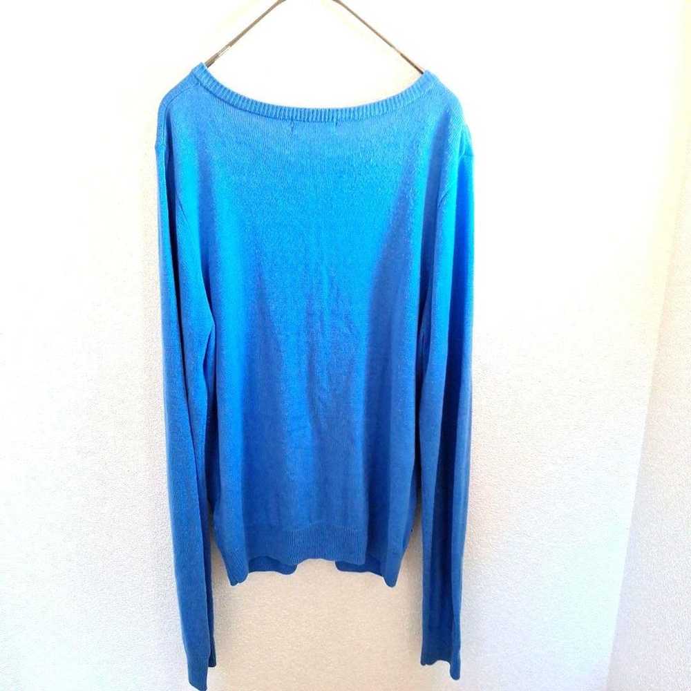 Index Rib Knit Cardigan M Hawaiian Blue Long Slee… - image 8