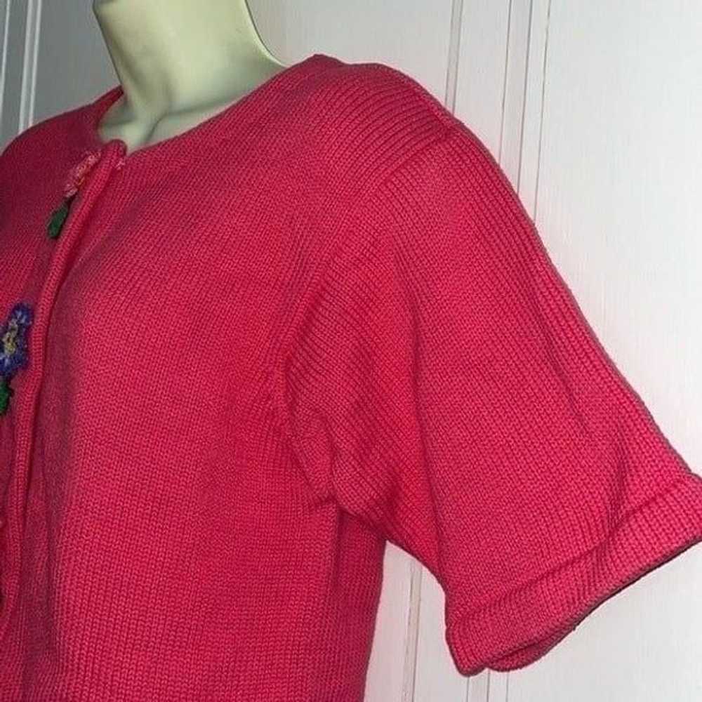 Vtg 80s The Eagle’s Eye pink short sleeved cardig… - image 4