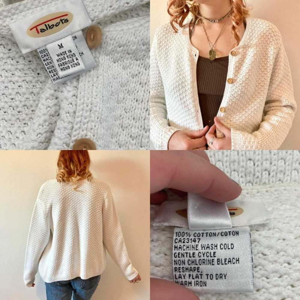 Precious Talbots vintage cream knit cardigan - image 4