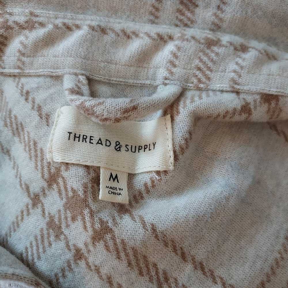 Thread & Supply Beige Plaid Button Shacket Size M - image 10