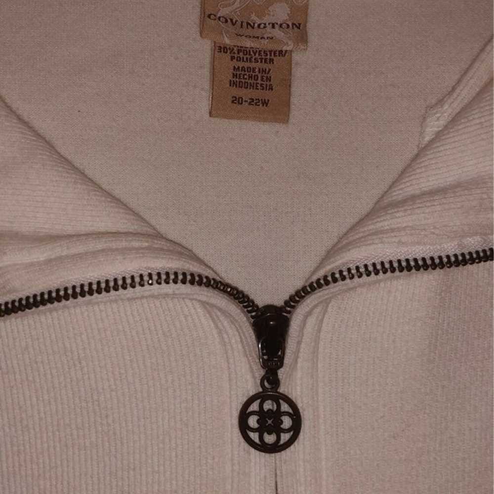 Covington White half zip up sweater - image 2