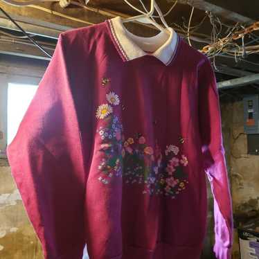 Vintage Floral Sweatshirt - image 1