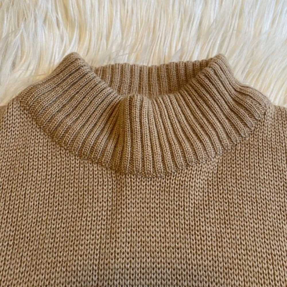 Vintage 70s Jaeger 100% Wool Sweater Mock Neck Ca… - image 3