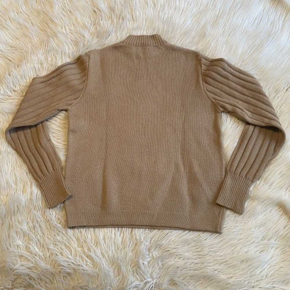 Vintage 70s Jaeger 100% Wool Sweater Mock Neck Ca… - image 8