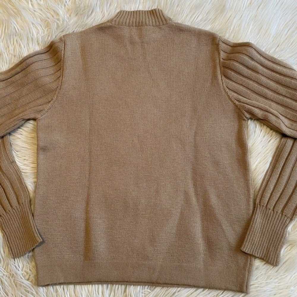 Vintage 70s Jaeger 100% Wool Sweater Mock Neck Ca… - image 9