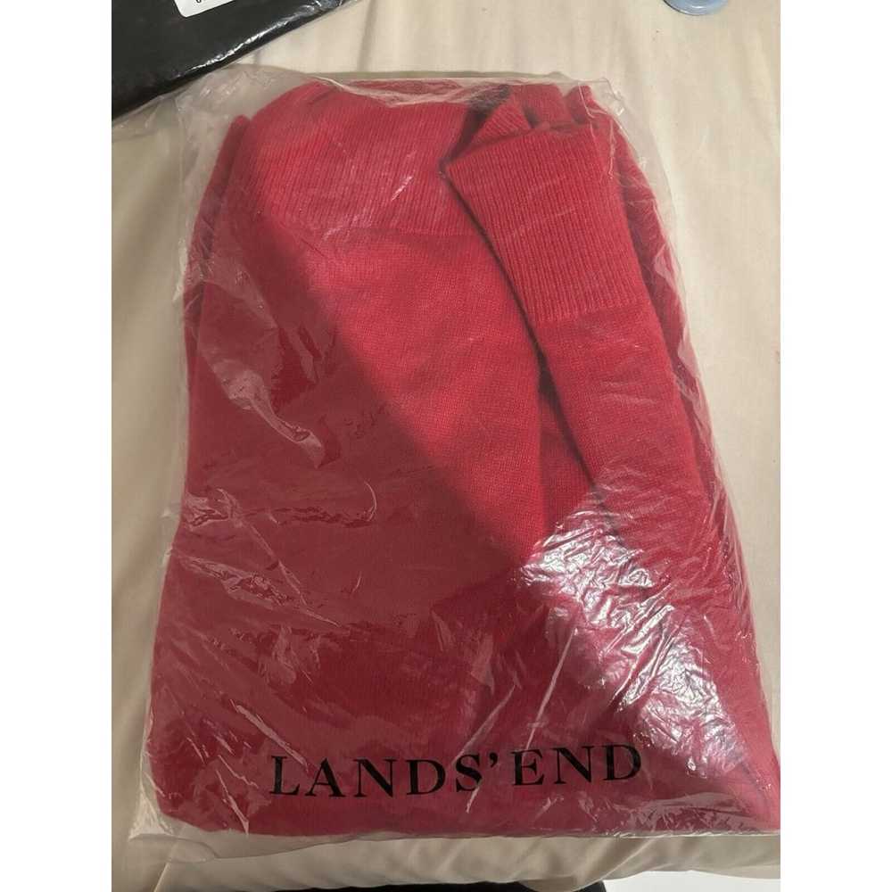 Vintage Lands End Sweater 100% Cashmere Red Size … - image 4